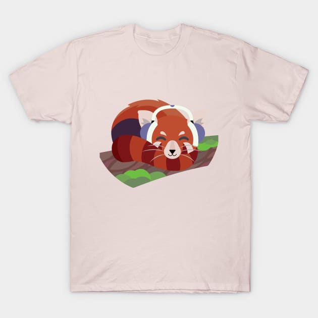 Red Panda Rhythm T-Shirt by Bluefooted